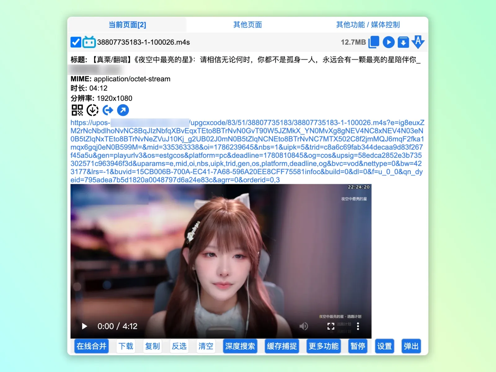 猫抓资源嗅探列表展示图片